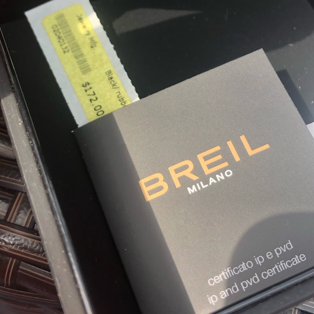 L44:  GIFT !!!  Breil black and stainless wired swirl bracelet-  punch clasp - Picture 3 of 8